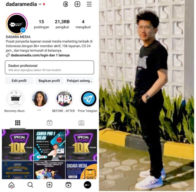 
 pengelolaan sosial media, “@DADARA MEDIA” adalah akun pengelola Sosmed Terpercaya dan Langanan para Influencer dan artis di Indonesia.