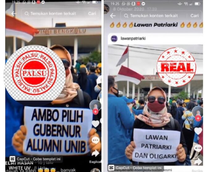 
 Tik-Tok @Helmi Hasan Buming karena edit foto mahasiswa tanpa izin. (Doc:Tw77)