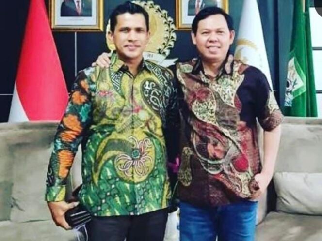 
 Foto Bersama April Yones dengan Sultan B Najamudin Ketua DPD RI 2024-2029. (Doc:Tw7)