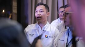 Raka Aditya Pratama S.Sos., M.Sos Tenaga Ahli DPR RI Fraksi Gerindra sekaligus “Ketua Bepro Banten saat diwawancara awak media”. (Doc:Tw)