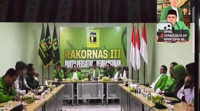 Ketua DPW PPP Provinsi Bengkulu, *April Yones, SE, M.AP hadir pada saat rapat zoom rakornas lll. (Tw9j
